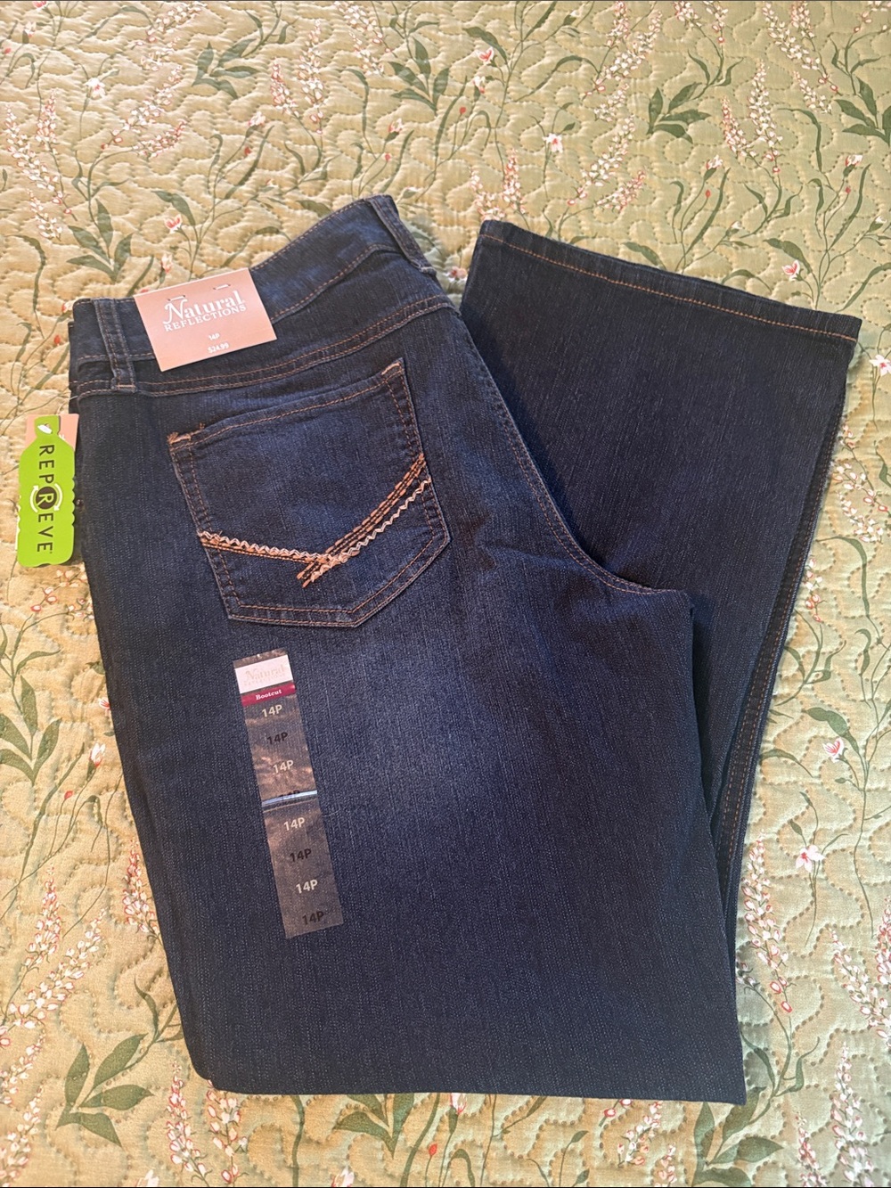 Natural Reflections Women's Dark Indigo Boot Cut Jeans~Brand New with Tags
